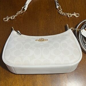 Coach Chalk Signature Teri Convertible Shoulder Bag w Dust bag